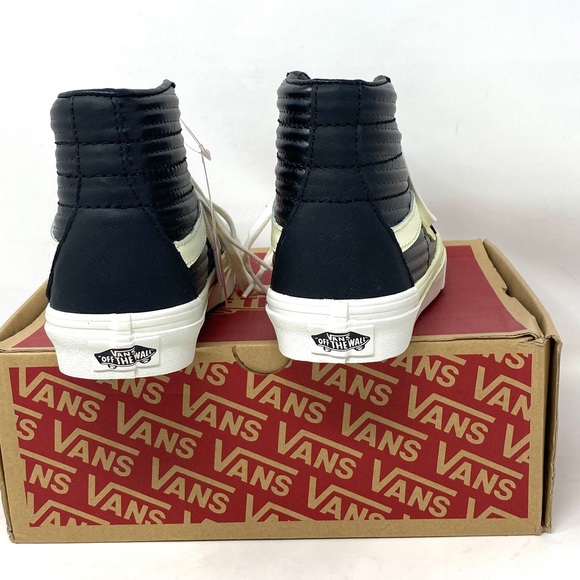 💖MEGA SALE💖VANS SK8-HI Reissue Moto Leather Black Kid’s 3.5 VN0A2XSBOGG - Picture 7 of 10